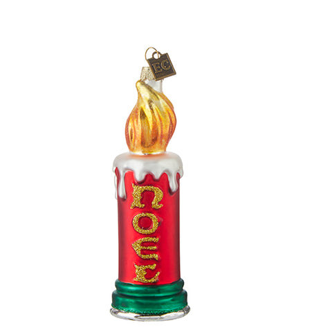 5.5" Noel Candle Glass Ornament