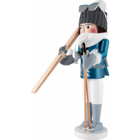 Steinbach Wooden Nutcracker Figurine, Skiing Powder King, 18.5"