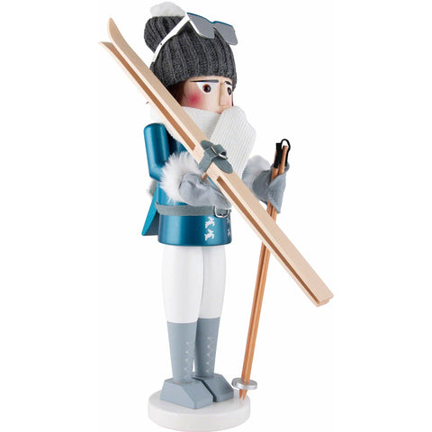 Steinbach Wooden Nutcracker Figurine, Skiing Powder King, 18.5"