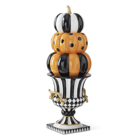 Orange, Black & White Resin 3-Stack Pumpkins Figurine, 27"