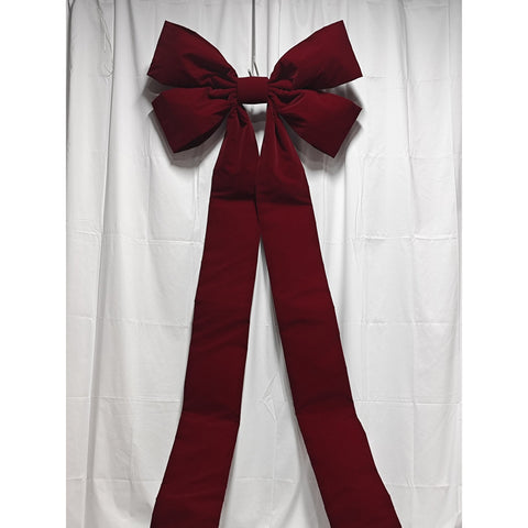Velvet Topper Bow, 11-14' (Burgundy)