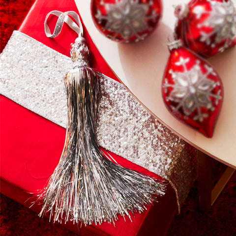 Tinsel Tassel Ornament, 11"