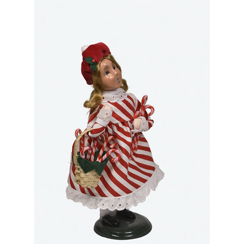 Candy Cane Girl Caroler Figurine, 10"