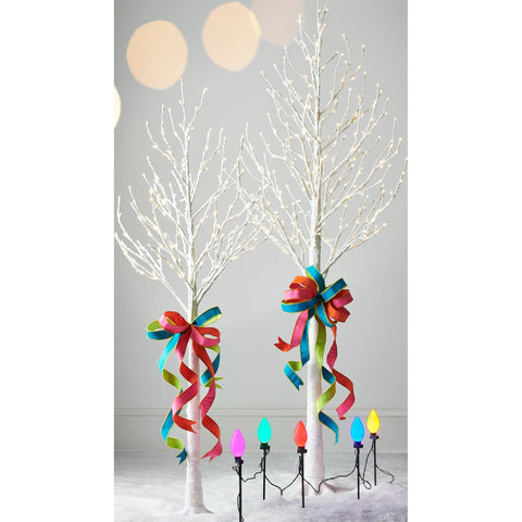 Lighted White Iced Tree, 7'