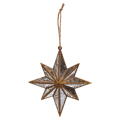 5.5" Distressed Mirrored Star Ornament