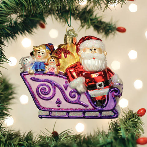 Santa & Friends Glass Ornament