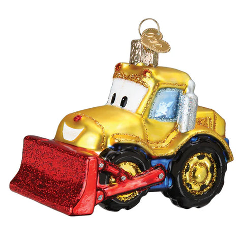 Bright-eyed Bulldozer Ornament, 2.75"