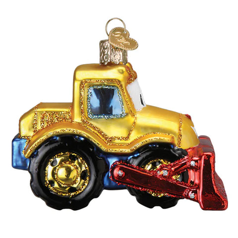 Bright-eyed Bulldozer Ornament, 2.75"