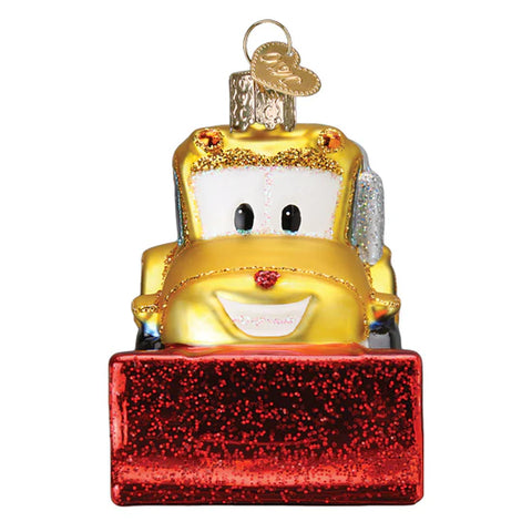 Bright-eyed Bulldozer Ornament, 2.75"