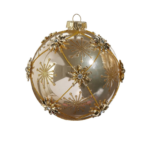 Star and Jewel Glass Ball Ornament, 5" (2 styles - sold individually)