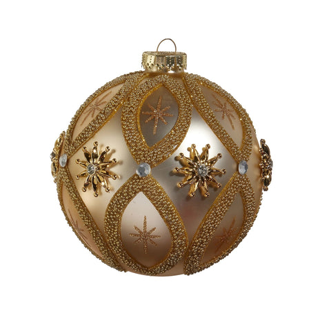 Star and Jewel Glass Ball Ornament, 5" (2 styles - sold individually)