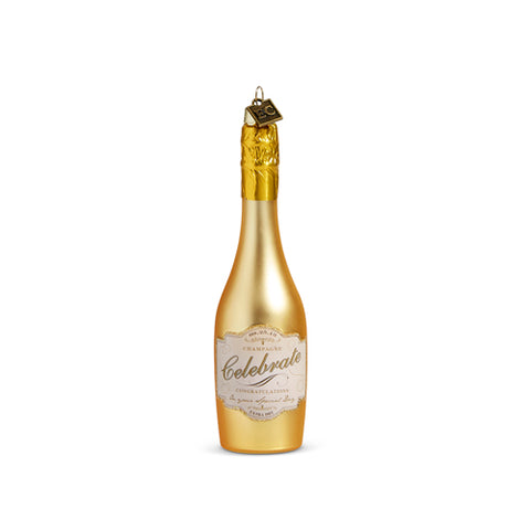 5.75" Congratulations Gold Champagne Ornament