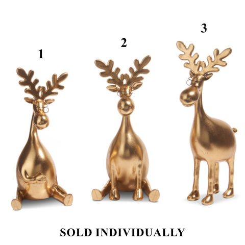 Gold Moose W/ Glasses Figurine, 12.75" (3 styles - sold individually)