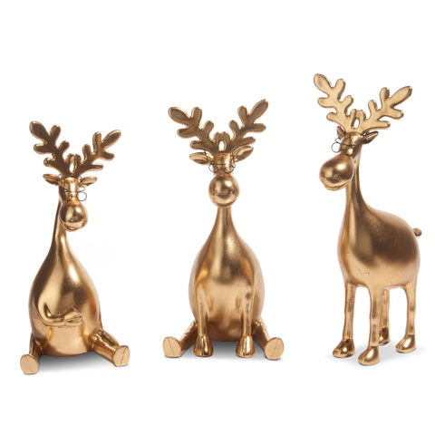 Gold Moose W/ Glasses Figurine, 12.75" (3 styles - sold individually)