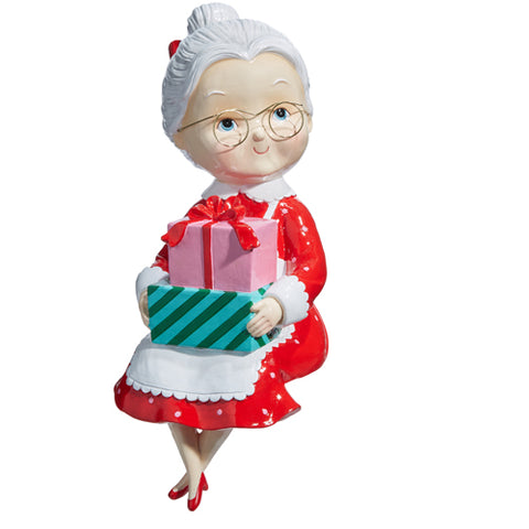 12.75" Sitting Retro Mrs. Claus