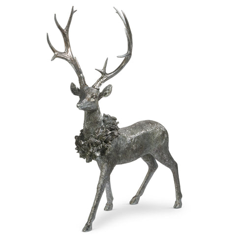 Standing Deer W/ Wreath, 28.5"