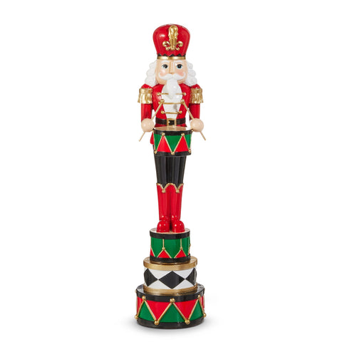 Red, White and Green Nutcracker w/Drum Figurine, 18"