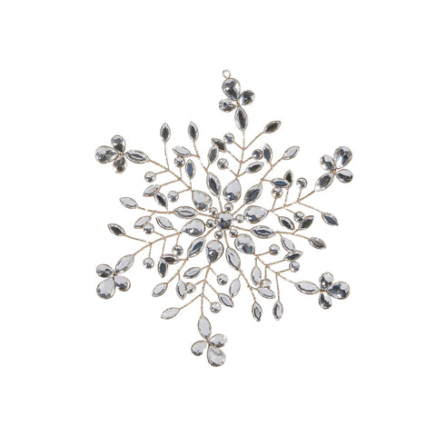 Clear Jeweled Snowflake Ornament, 10.5" (3 styles - sold individually)