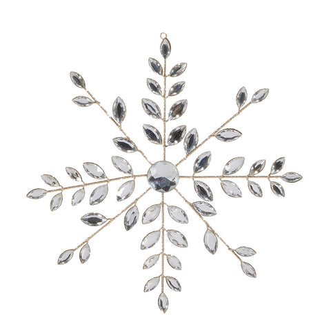 Clear Jeweled Snowflake Ornament, 10.5" (3 styles - sold individually)
