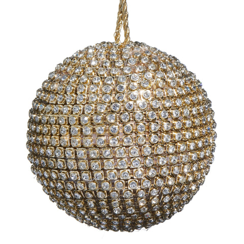 Gold Jeweled Ball Ornament, 4"
