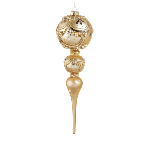 Gold Pearl Trimmed Finial Ornament, 10.5" (2 styles - sold individually)