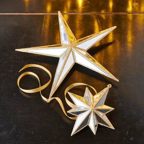 Mirrored North Star Ornament, 5.75"