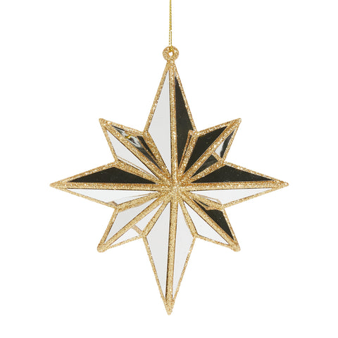 Mirrored North Star Ornament, 5.75"