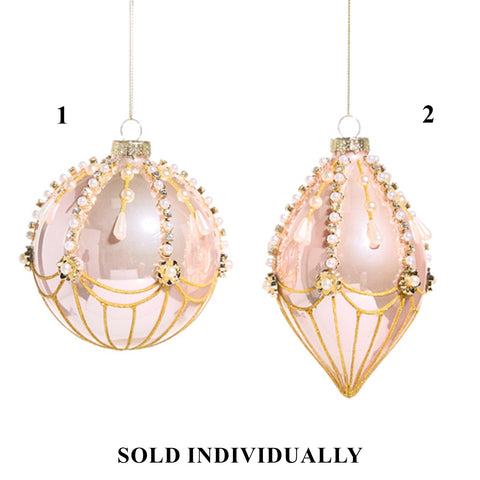 Pink And Pearl Fairground Ornament, 4.5" (2 styles - sold individually)