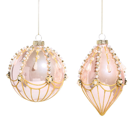 Pink And Pearl Fairground Ornament, 4.5" (2 styles - sold individually)