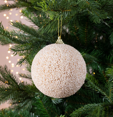 Glittered Foam Ornament with Beads 10cm diamter