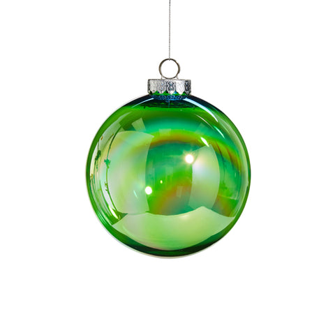 Bright Green Seamless Iridescent Ball Ornament, 6"