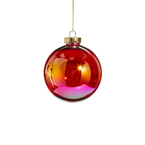 Red Seamless Iridescent Ball Ornament, 4"