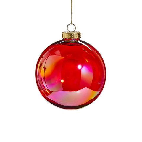 Red Seamless Iridescent Ball Ornament, 6"
