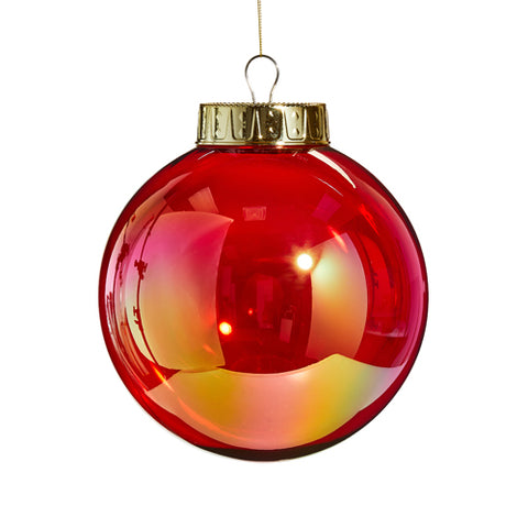 Red Seamless Iridescent Ball Ornament, 8"