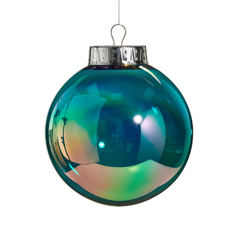 Teal Seamless Iridescent Ball Ornament, 8"