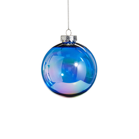 Sapphire Seamless Iridescent Ball Ornament, 4"
