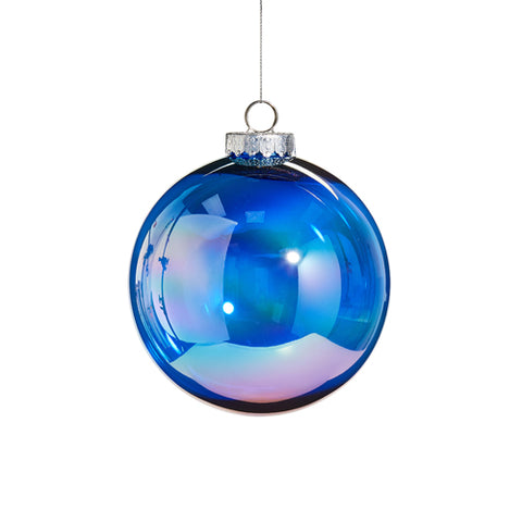 Sapphire Seamless Iridescent Ball Ornament, 6"
