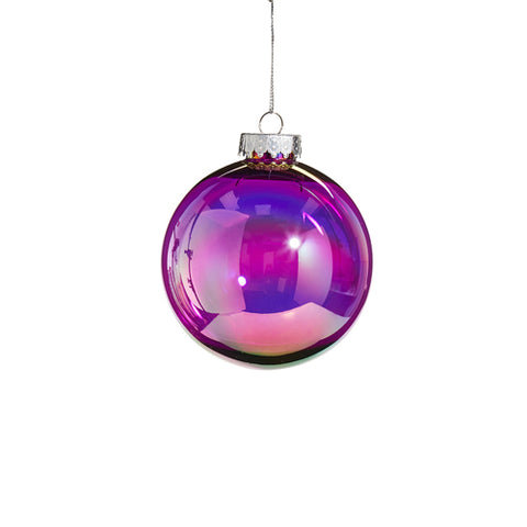 Purple Seamless Iridescent Ball Ornament, 4"