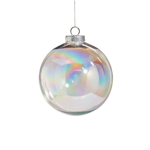 Clear Seamless Iridescent Ball Ornament, 6"