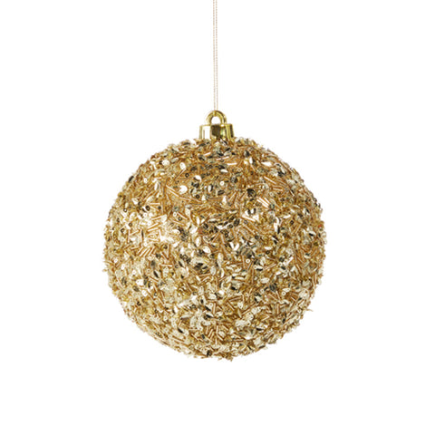 Gold Sequin Ball Ornament, 6"