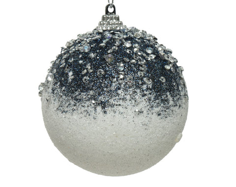 Glittered Foam Ornament with Acrylic Beads 8cm diameter