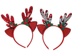Christmas Bopper Sequins Antler 
Headband