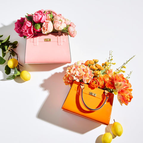 Orange Purse Vase, 9.5"