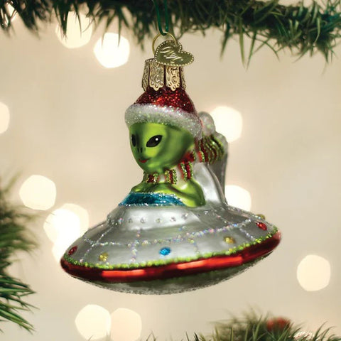 Christmas UFO Ornament, 3"