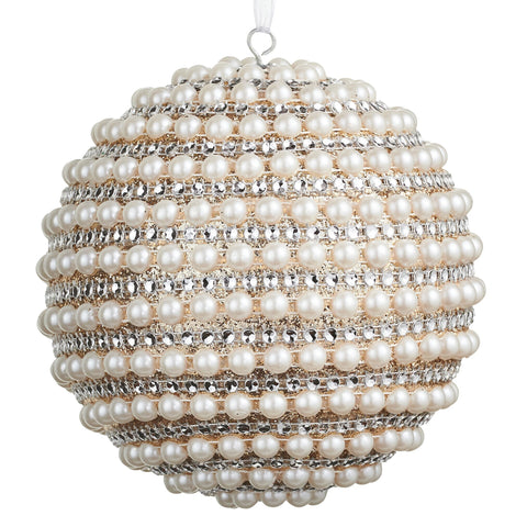 Pearled Ball Ornament, 5"