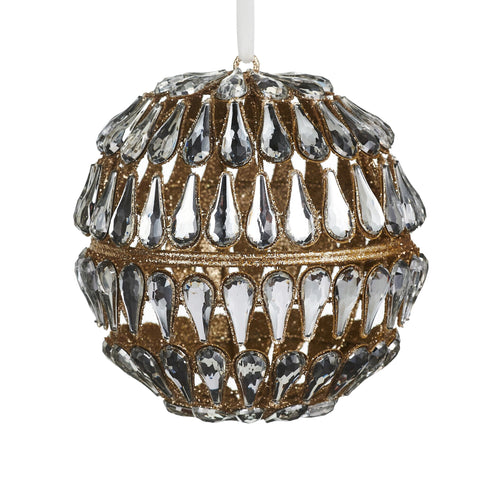 Jewel Ball Ornament, 5" (Gold)
