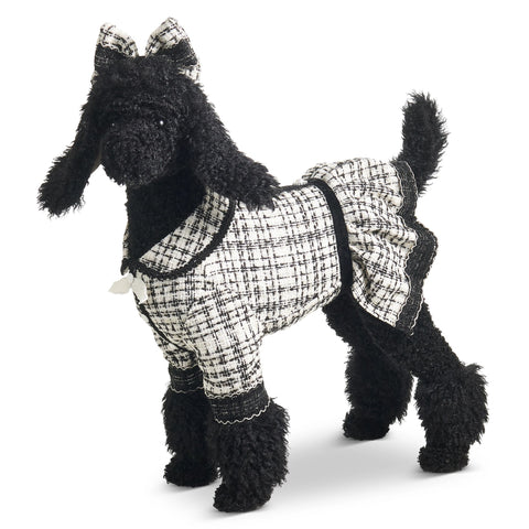 Black Labradoodle in Tweed Figurine, 26.5"