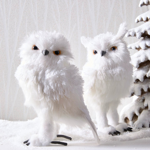 White Owl Ornament Figurine, 11" (2 styles - sold individually)