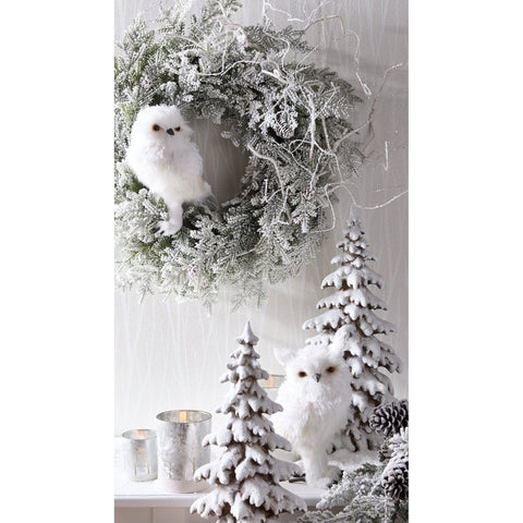 White Owl Ornament Figurine, 11" (2 styles - sold individually)