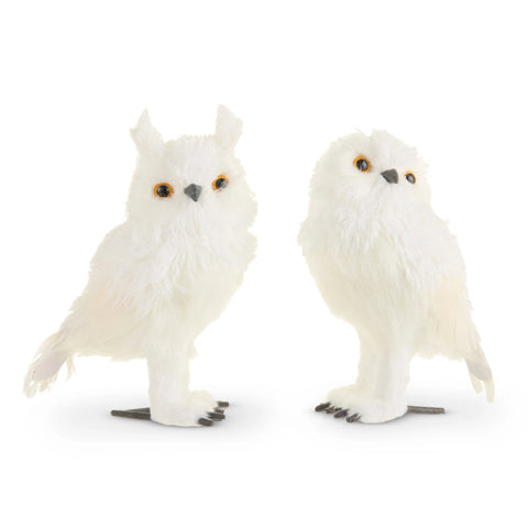 White Owl Ornament Figurine, 11" (2 styles - sold individually)